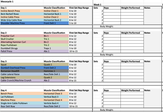 Workout Program & Template